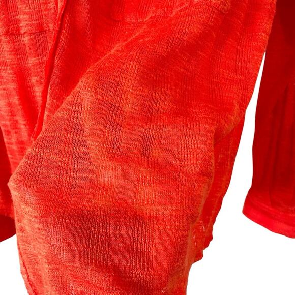 Free People Beach Sheer Button-Down Top | Red Orange | Small - Picture 3 of 7